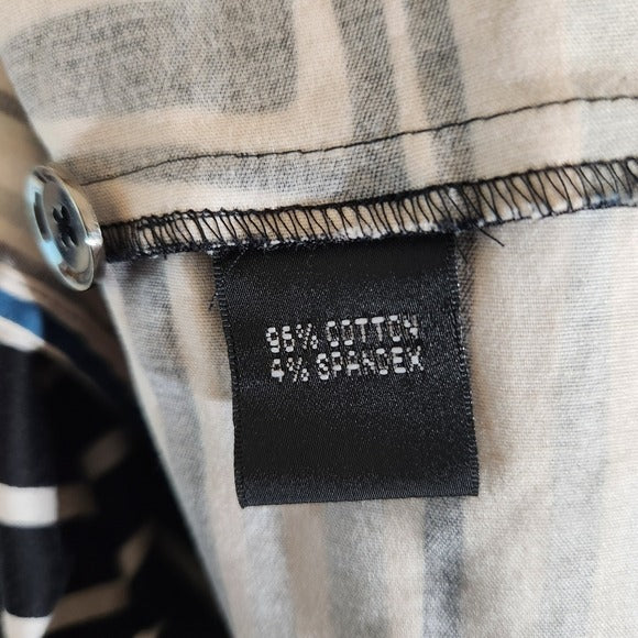 Linda Allard Ellen Tracy Abstract Print Button-Up Women's Shacket Size 10