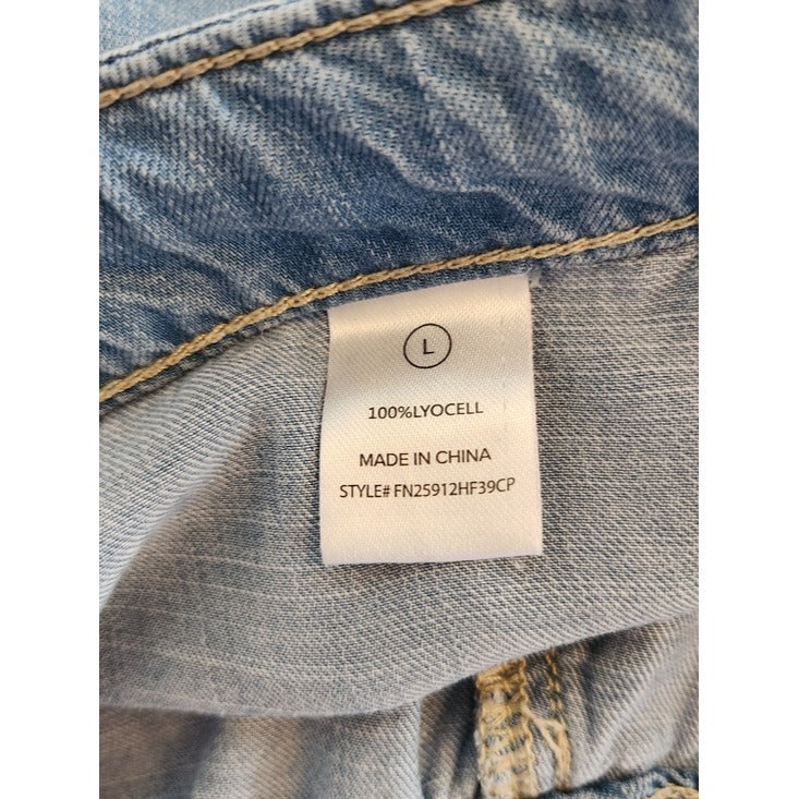 Fashion Nova Light Wash Chambray Wide Leg Pants Size Large
