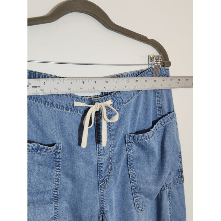 Fashion Nova Light Wash Chambray Wide Leg Pants Size Large