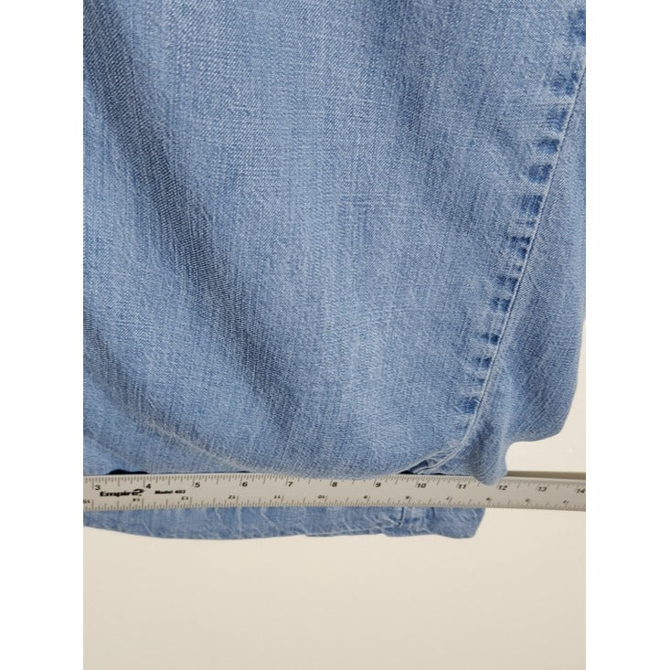 Fashion Nova Light Wash Chambray Wide Leg Pants Size Large