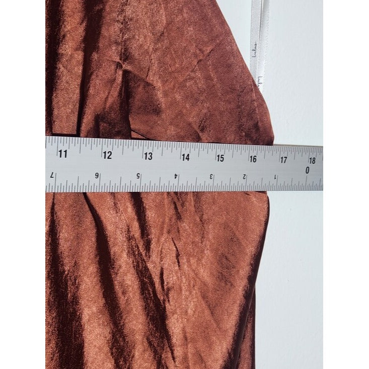 Lulus Brown Satin Halter Maxi Dress Size Medium NWT Wedding Guest Dress