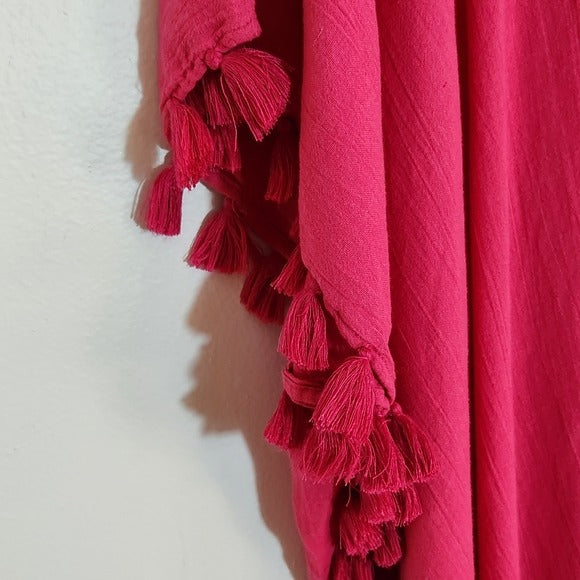 Swimsuits For All Hot Pink Tassel Fringe Cover-Up Size 18 NWOT