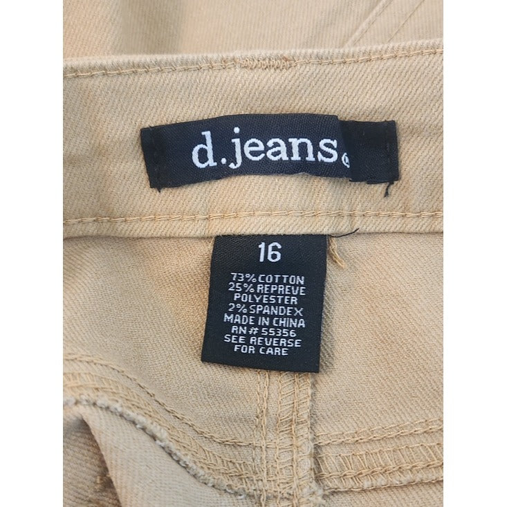 D. Jeans Khaki Twill Ankle Pants Size 16 NWT
