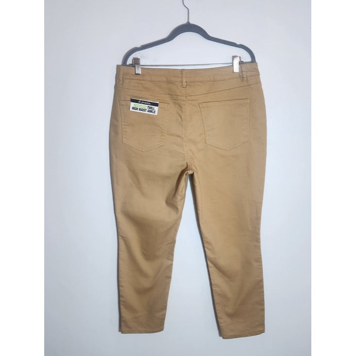 D. Jeans Khaki Twill Ankle Pants Size 16 NWT