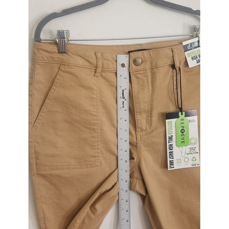 D. Jeans Khaki Twill Ankle Pants Size 16 NWT