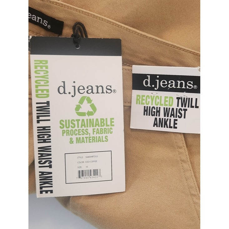 D. Jeans Khaki Twill Ankle Pants Size 16 NWT