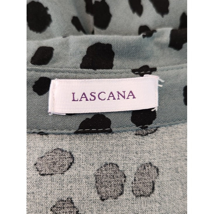 Lascana Green and Black Dot Print Midi Shirt Dress Size 12