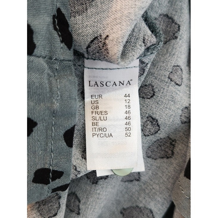Lascana Green and Black Dot Print Midi Shirt Dress Size 12