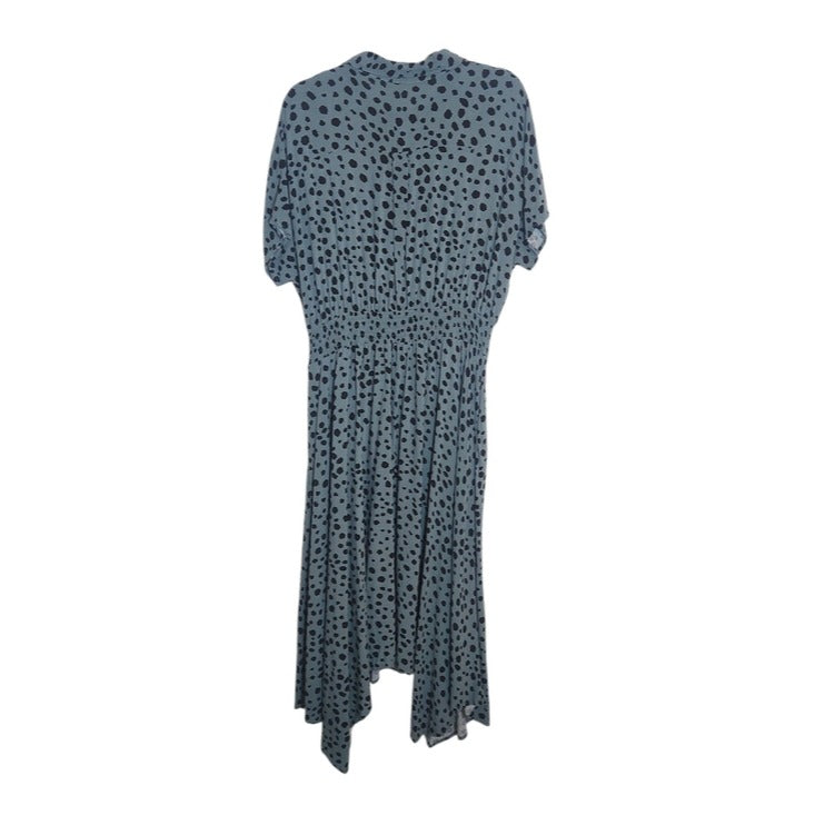 Lascana Green and Black Dot Print Midi Shirt Dress Size 12