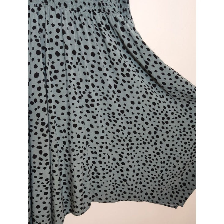 Lascana Green and Black Dot Print Midi Shirt Dress Size 12