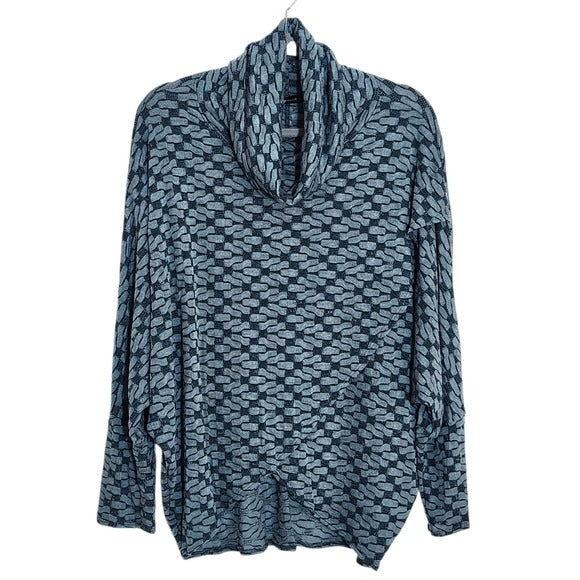 Nally & Millie Teal Green Cowl Neck Layered Look Pullover One Size NWT