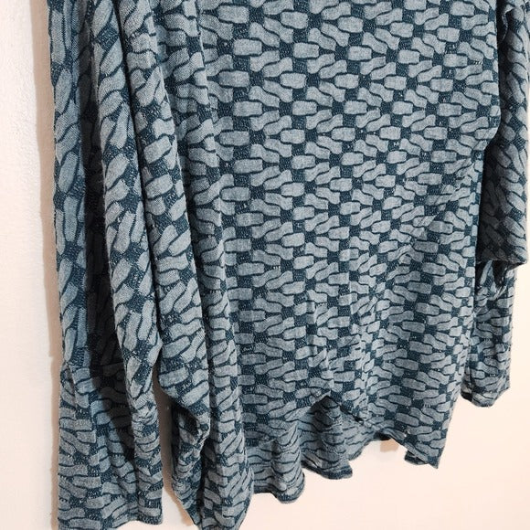 Nally & Millie Teal Green Cowl Neck Layered Look Pullover One Size NWT