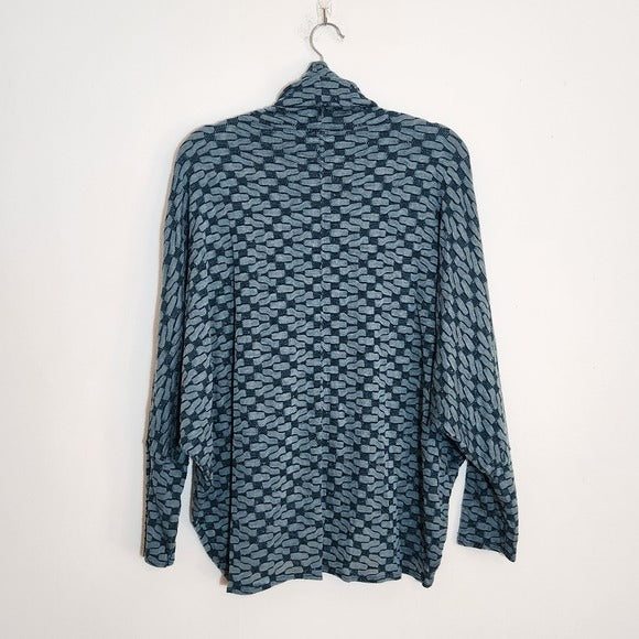 Nally & Millie Teal Green Cowl Neck Layered Look Pullover One Size NWT