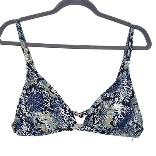 Shade & Shore Blue and Black Snakeskin Print Bikini Top NWT Size XL