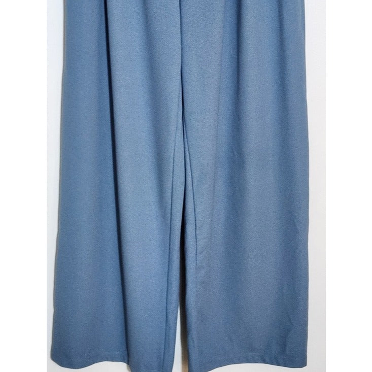Halara Blue Wide Leg Pull On Pants Size Medium Tall Flaw
