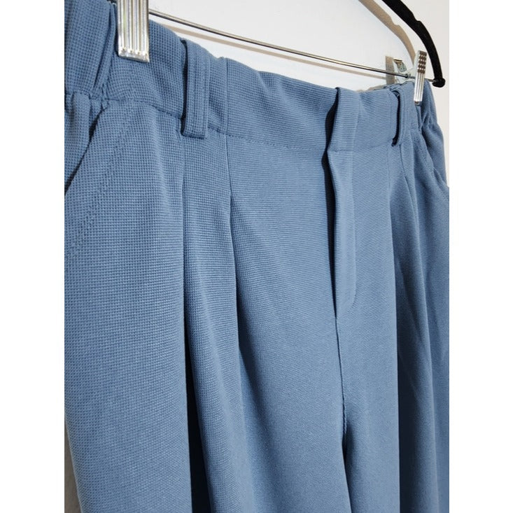 Halara Blue Wide Leg Pull On Pants Size Medium Tall Flaw