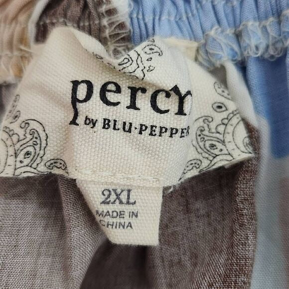 Perch by Blu Pepper Flowy Peasant Blouse with Full Sleeves Size 2X