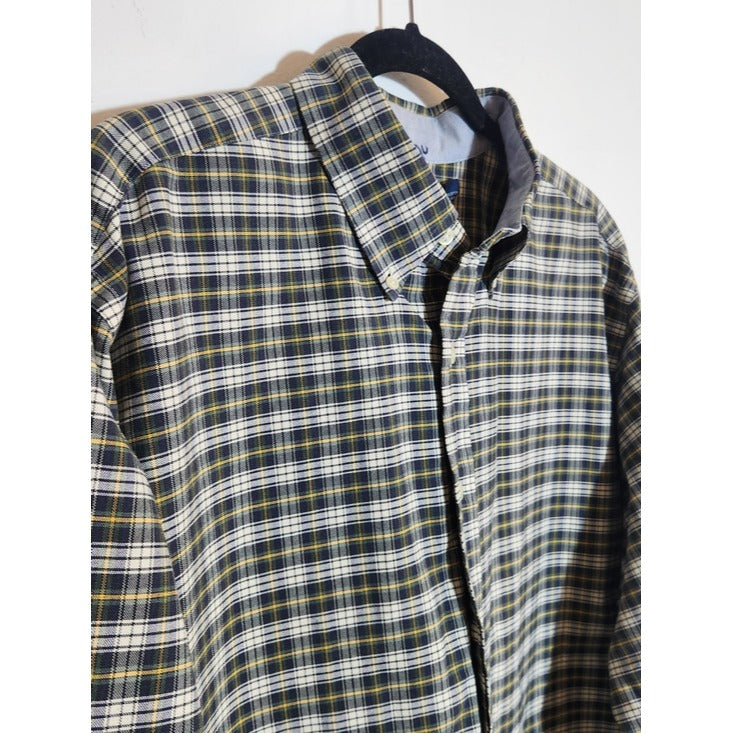 Ralph Lauren Navy and Green Plaid Button Down Shirt Size XL Tall