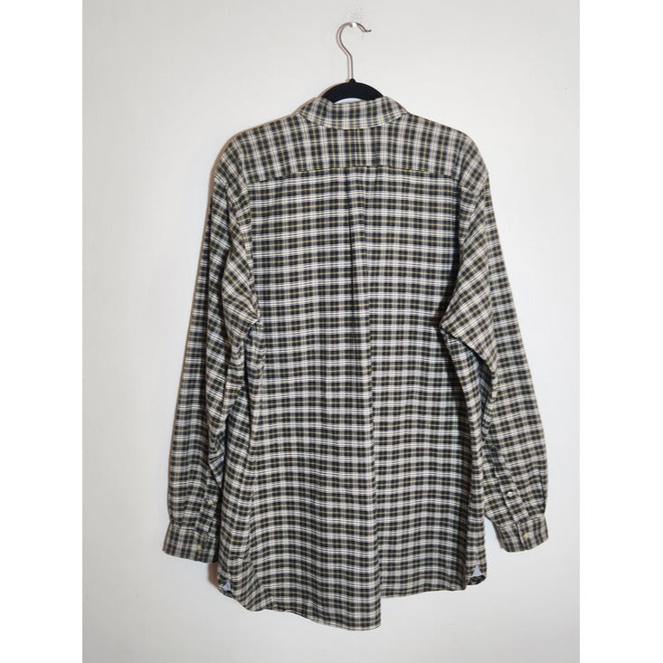 Ralph Lauren Navy and Green Plaid Button Down Shirt Size XL Tall