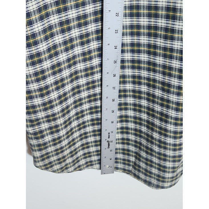 Ralph Lauren Navy and Green Plaid Button Down Shirt Size XL Tall