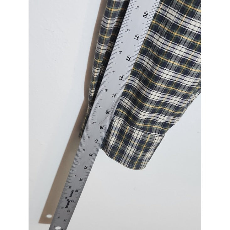 Ralph Lauren Navy and Green Plaid Button Down Shirt Size XL Tall