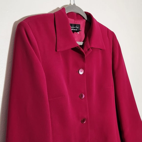 Chapter One Womens Berry Pink Blazer Size 8