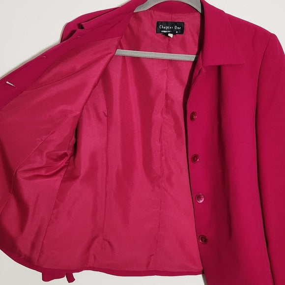 Chapter One Womens Berry Pink Blazer Size 8