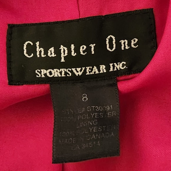 Chapter One Womens Berry Pink Blazer Size 8