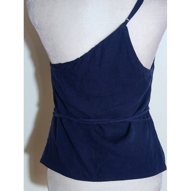 Abercrombie & Fitch Navy Blue One Shoulder Top Asymmetrical Hem Size XS