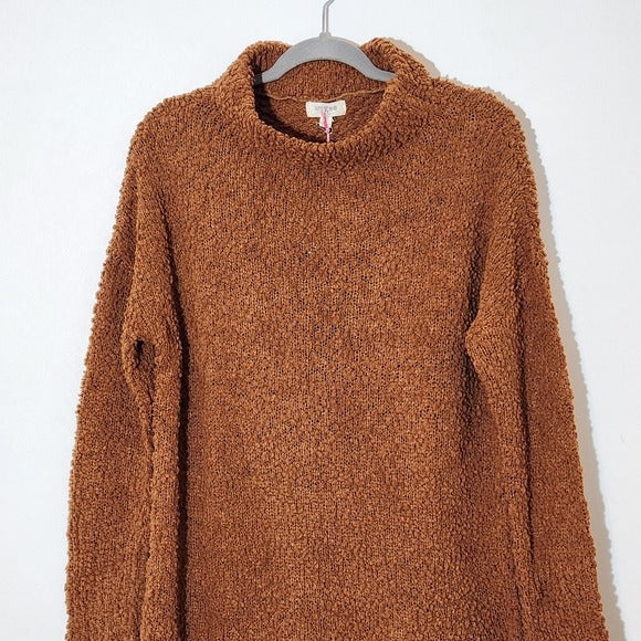 Umgee Long Sleeve Mini Brown Sweater Dress Size Small NWT