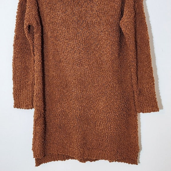 Umgee Long Sleeve Mini Brown Sweater Dress Size Small NWT