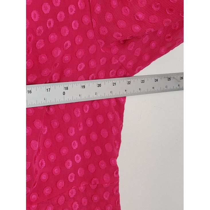 Cato Hot Pink Blouse with Dot Pattern Size XL