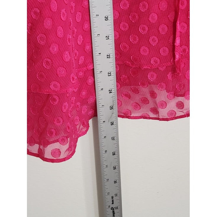 Cato Hot Pink Blouse with Dot Pattern Size XL