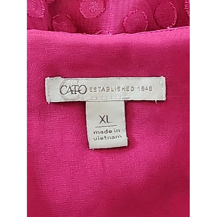 Cato Hot Pink Blouse with Dot Pattern Size XL