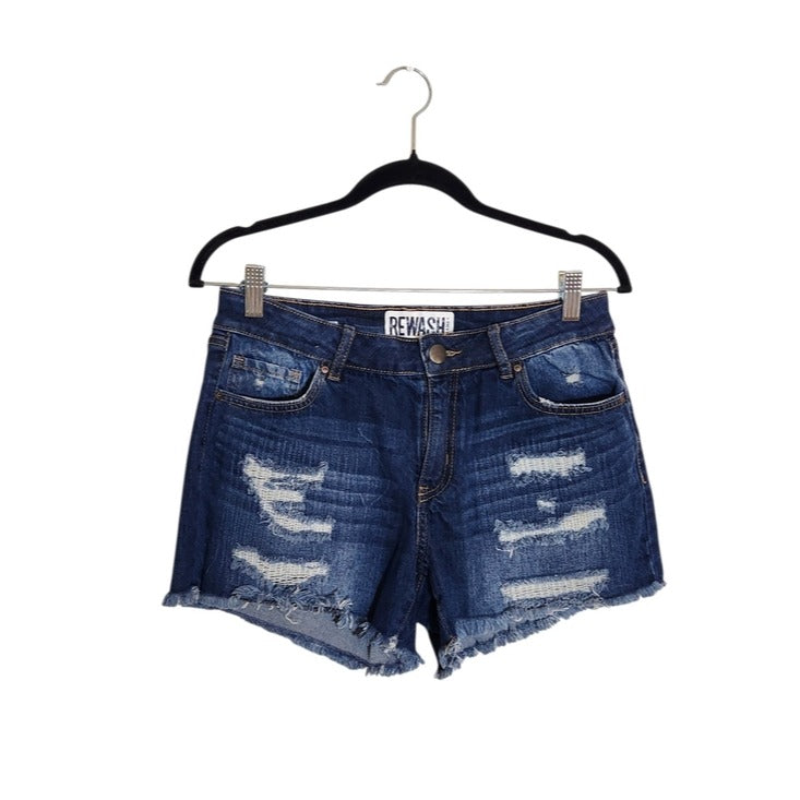 Rewash Dark Wash Distressed Cut Off Denim Shorts Size 6