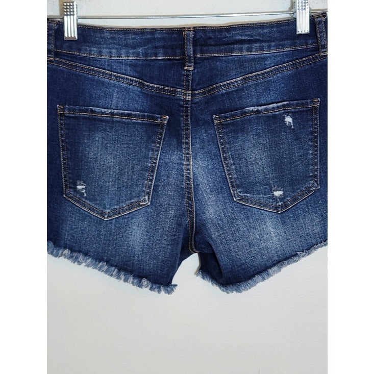 Rewash Dark Wash Distressed Cut Off Denim Shorts Size 6