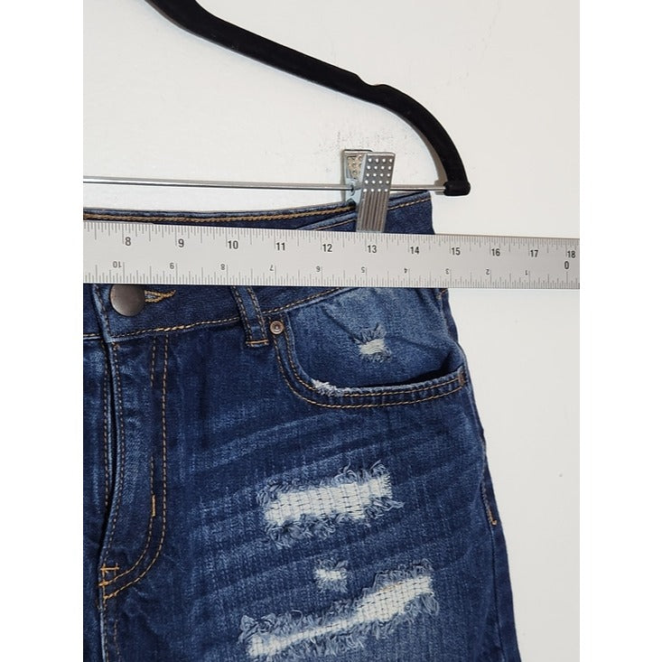 Rewash Dark Wash Distressed Cut Off Denim Shorts Size 6