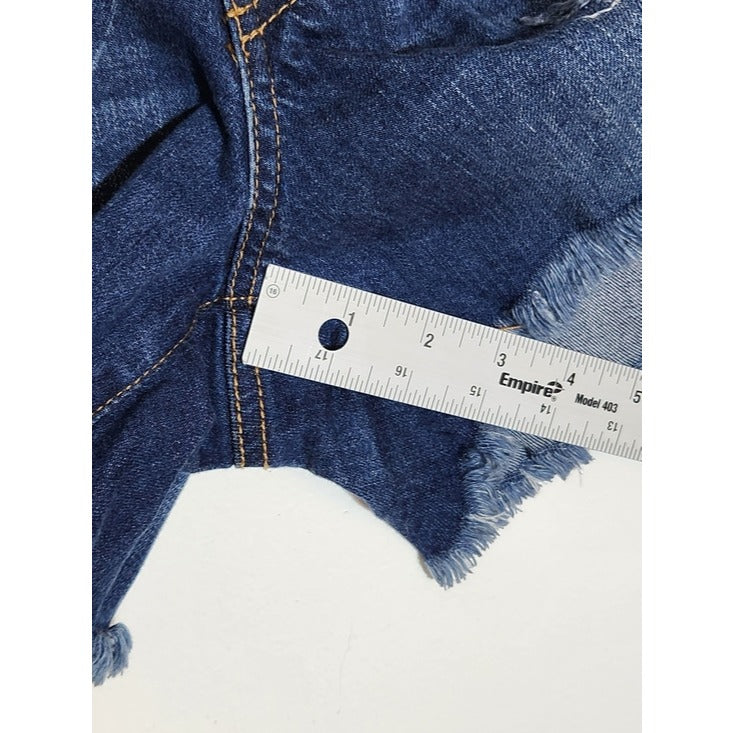 Rewash Dark Wash Distressed Cut Off Denim Shorts Size 6