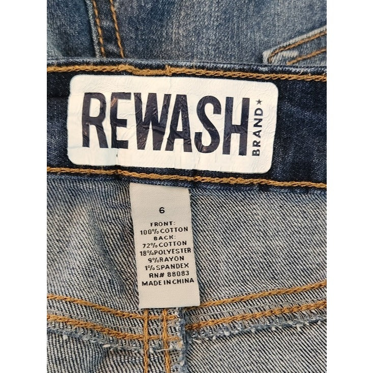 Rewash Dark Wash Distressed Cut Off Denim Shorts Size 6