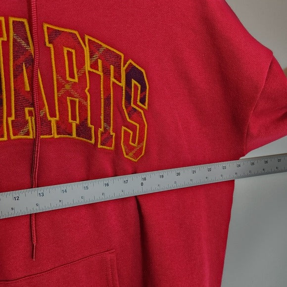 Harry Potter Burgundy Hogwarts Hoodie with Plaid Accents Size Large