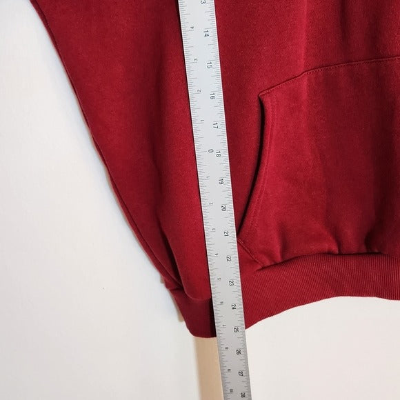 Harry Potter Burgundy Hogwarts Hoodie with Plaid Accents Size Large