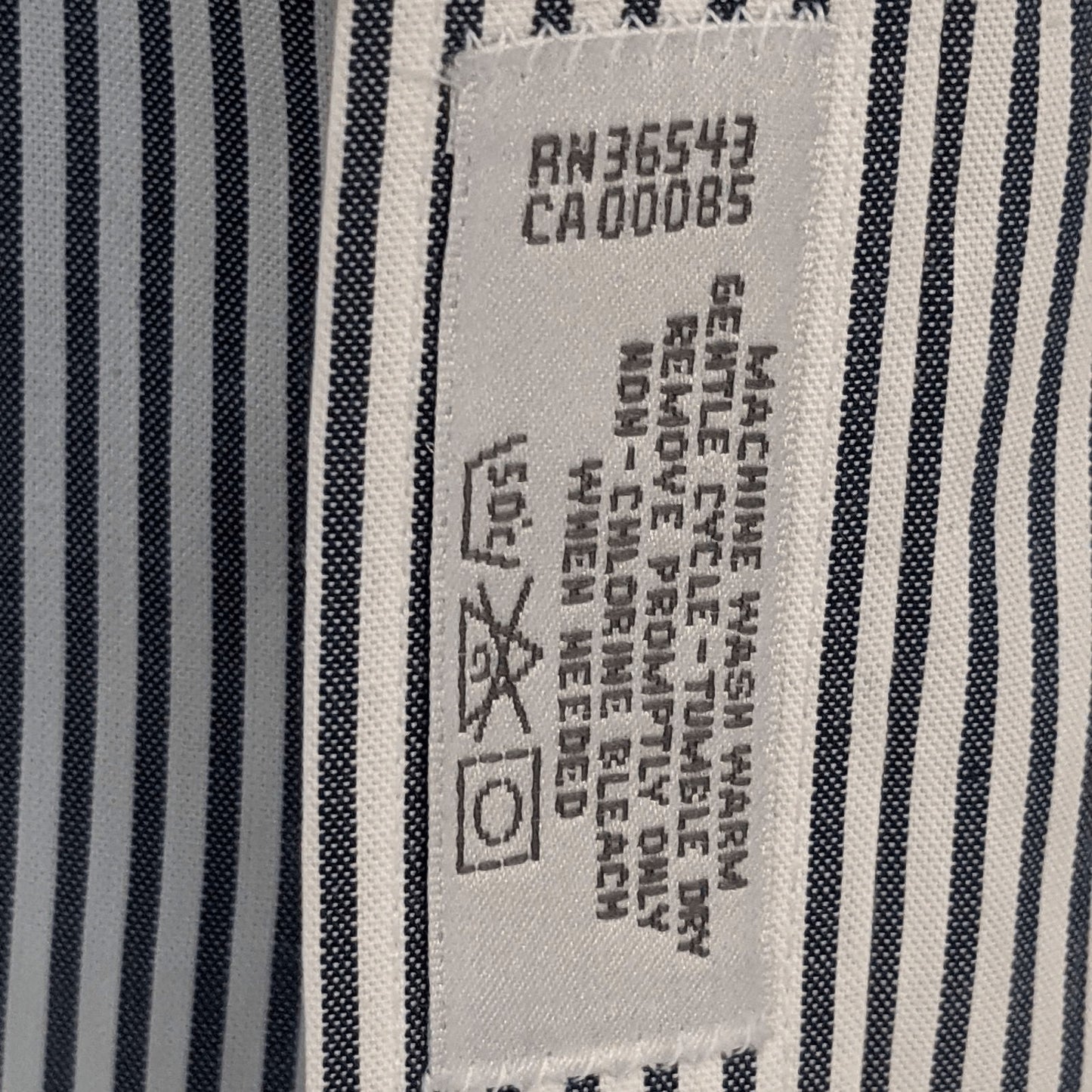 Geoffrey Beene Navy Pinstripe Oxford Button-Up Shirt Size 16 34/35