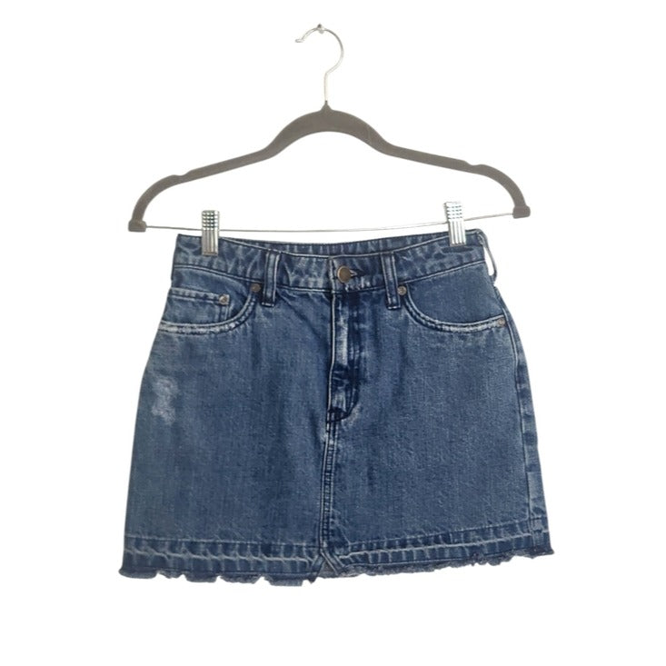 Free People Distressed Denim Mini Skirt Size 0