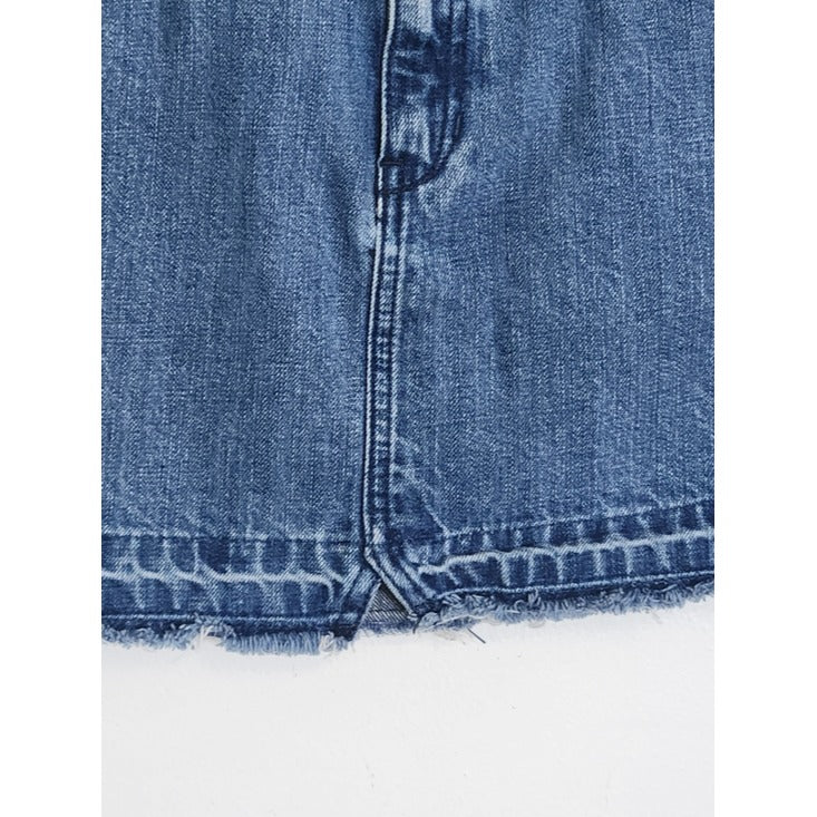 Free People Distressed Denim Mini Skirt Size 0