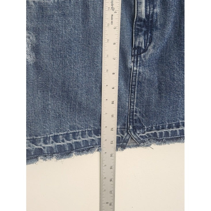 Free People Distressed Denim Mini Skirt Size 0