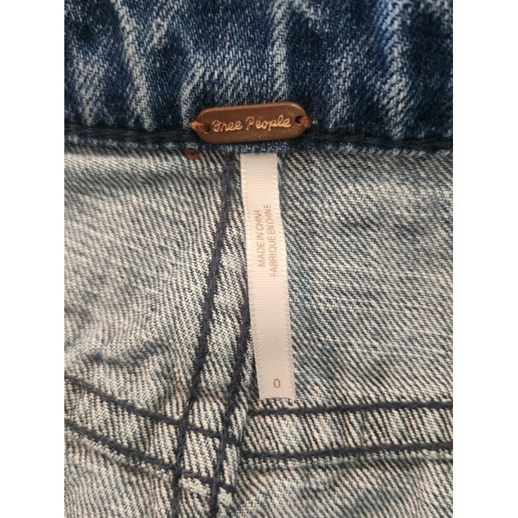 Free People Distressed Denim Mini Skirt Size 0