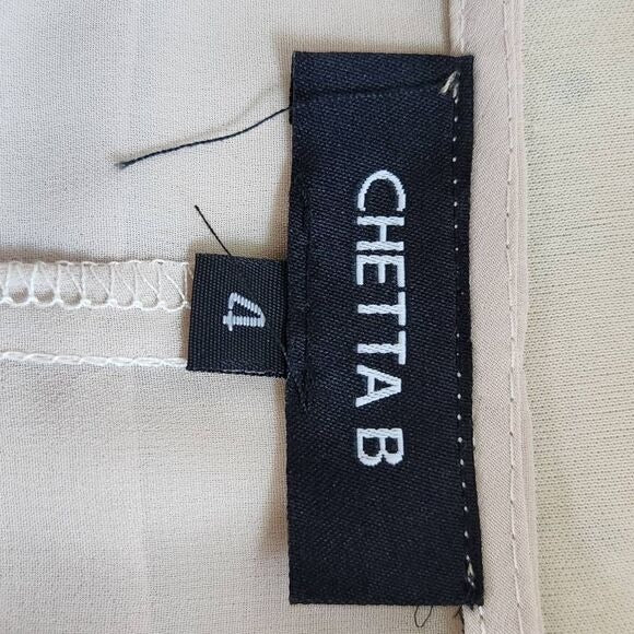 Chetta B Cream Beaded Tank Top Size 4 Beaded Cream Sleeveless Top