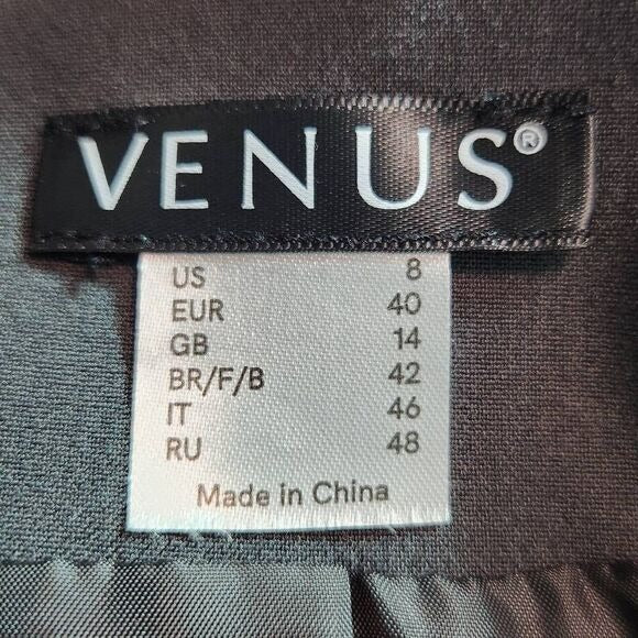 Venus Gray Button-Up Blazer with Sash Size 8 Venus Gray Collarless Blazer