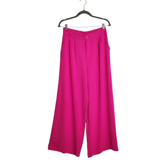 Haute Monde Neon Pink Wide Leg Trouser Pants Size Medium NWT