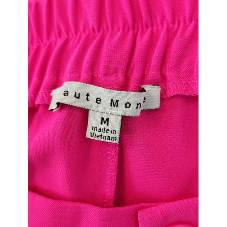 Haute Monde Neon Pink Wide Leg Trouser Pants Size Medium NWT
